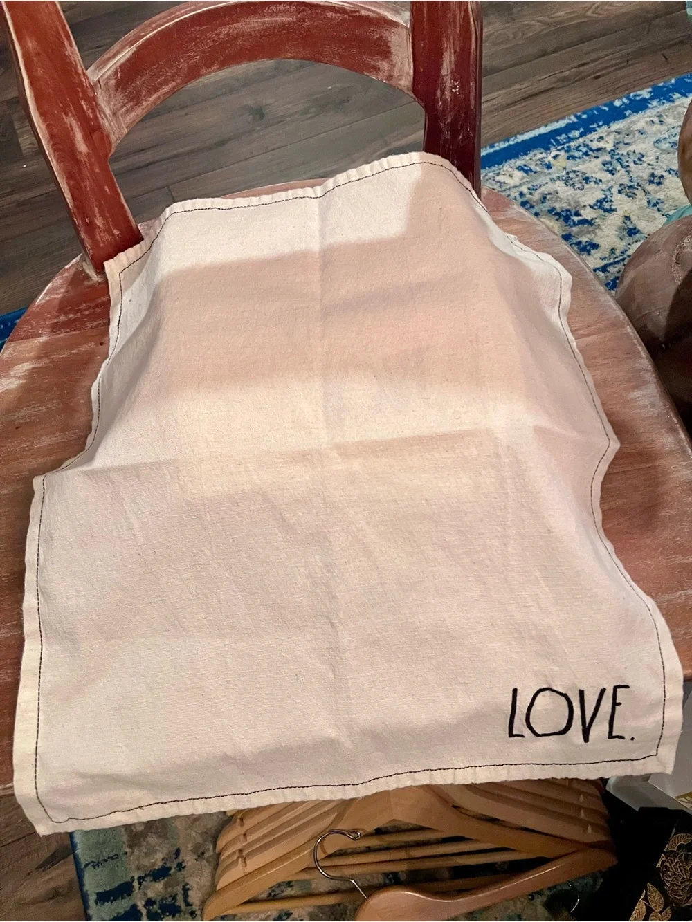 Rae Dunn Cream and Black LOVE. Cotton Tea Towels